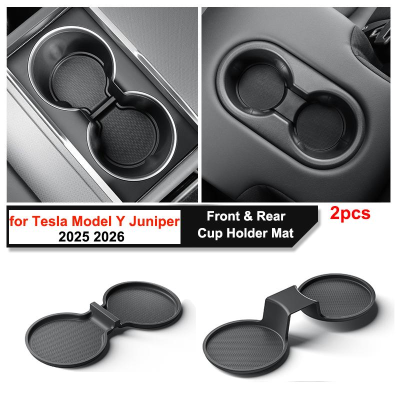 for Tesla Model Y Juniper 2026 Front Door Groove Mat Storage Organizer Tray Rear Cup Holder Protector Cushion Anti-slip Pad 2025