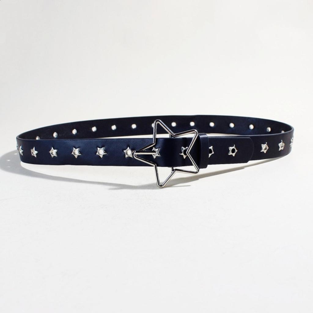 Grommet Waist Belt Punk Star Charm Skinny Chain for Cowboy Grunge Buckle Modern Waistband Waist Chain Studded Belt