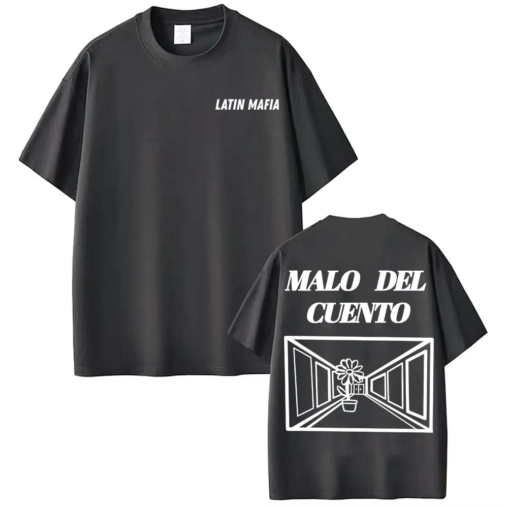 Band Latin Mafia Malo Del Cuento Graphic Tee Shirt Men's Women Casual Crewneck Oversized T Shirt Harajuku Vintage Gothic T-shirt High Quality Tops