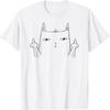 Funny Angry Cat Rude Kitty Middle Finger T-Shirt