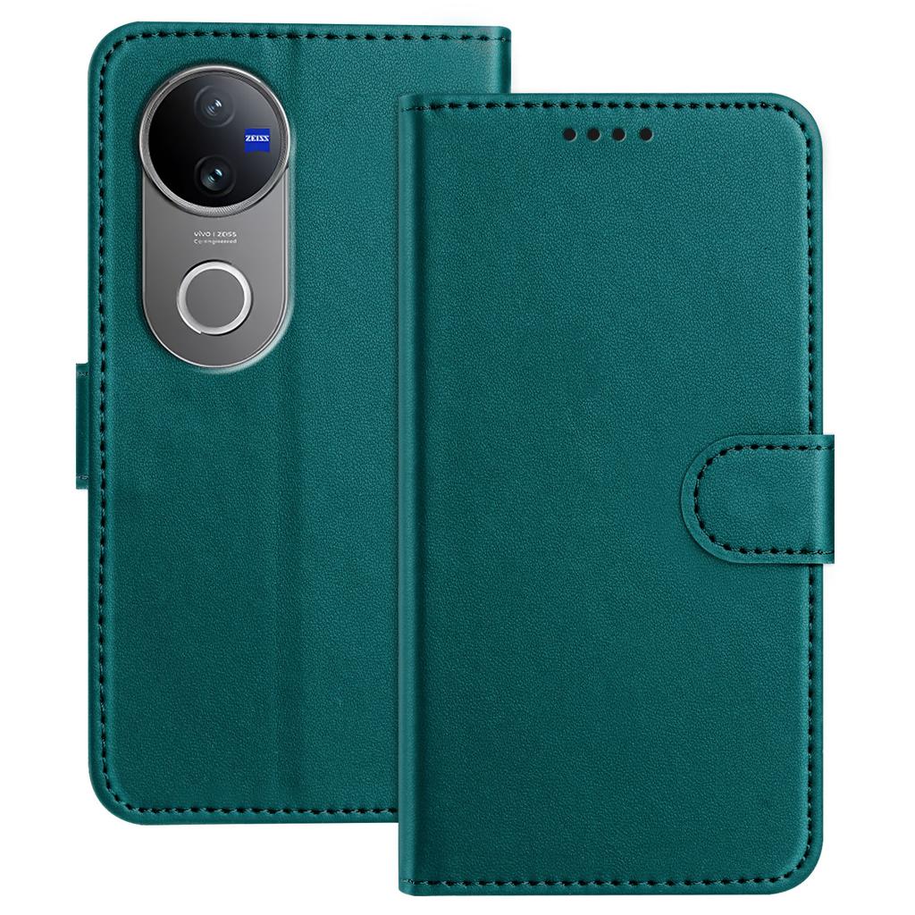 Pro vivo V50 5G Kožené pouzdro Peněženka Stojánek Jednobarevný Kryt telefonu proti pádu