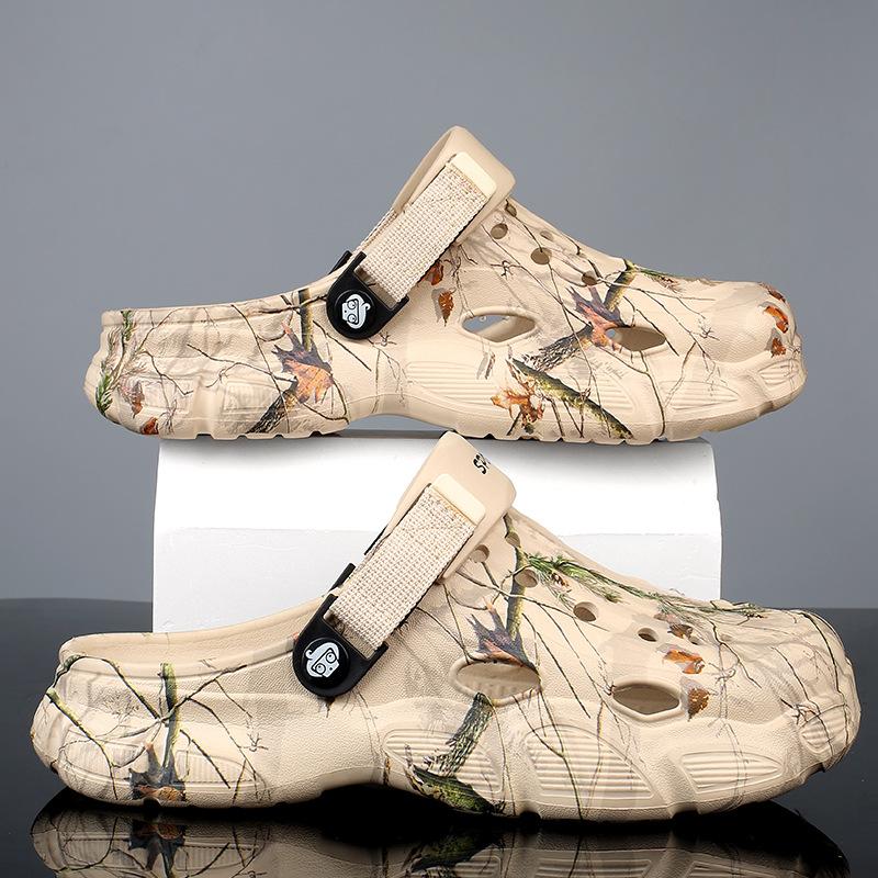 Summer large size breathable beach shoes lightweight baotou hole shoes casual