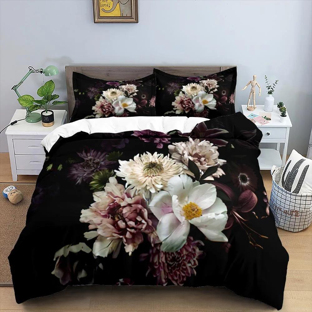 Butterfly Duvet Cover Set King Queen Full Cute Red Butterfly Insect Pink Flowers For Boys Girl Teen Polyester Bedding Set