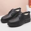 Men's New Fur-Lined Leather Lace-Up Shoes - Warm, Non-Slip, Versatile, Soft Sole Winter Casual Shoes