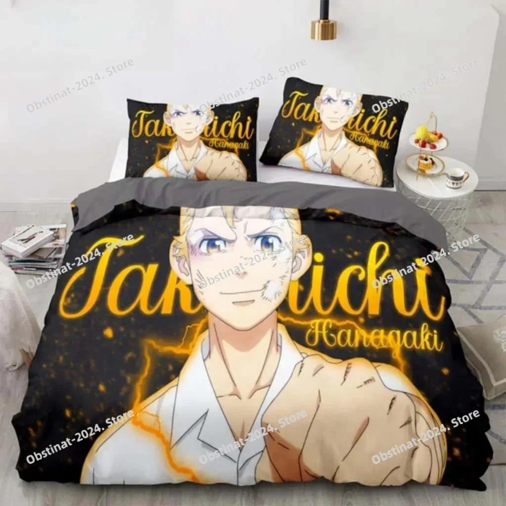 3d Fashion Tokyo Revengers Bedding Set Printed Single Comforter Quilt Bed Cover Duvet Cover Pillow Case 3 Pieces Kids Adult Size