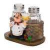 Cute Chef Statue Salt & Pepper Bottle Holder Ornaments Home Decor Kitchen Resin Crafts