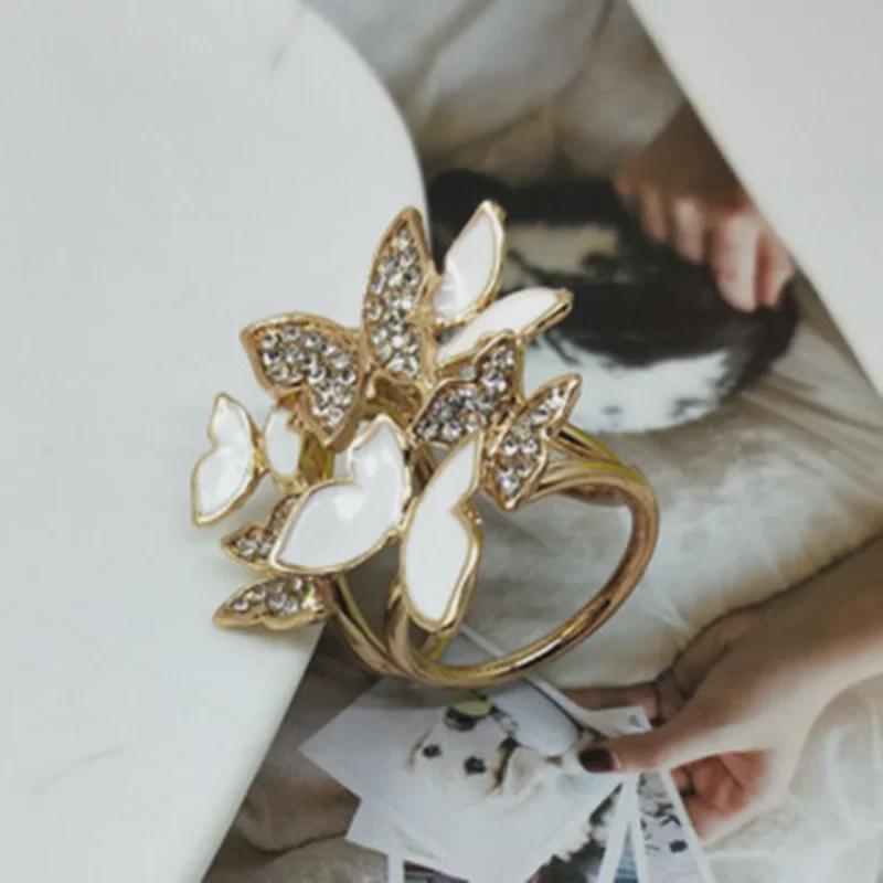 Korean Style Versatile Diamond Butterfly Silk Scarf Ring