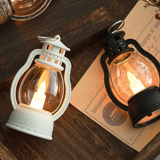 Exquisite Candle Lantern Glare Free Enhance Atmosphere Durable Mini Lantern with Flickering LED Candles Decor