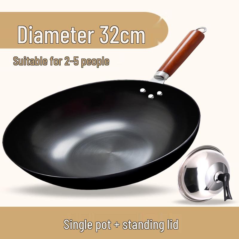 

LIEI Flat Bottom Pre-seasoned Iron Wok