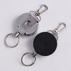 1pcs All Metal Easy Pull Buckle 4 High Resilient Telescopic Rope Key Ring Anti-theft Stretch Keychain