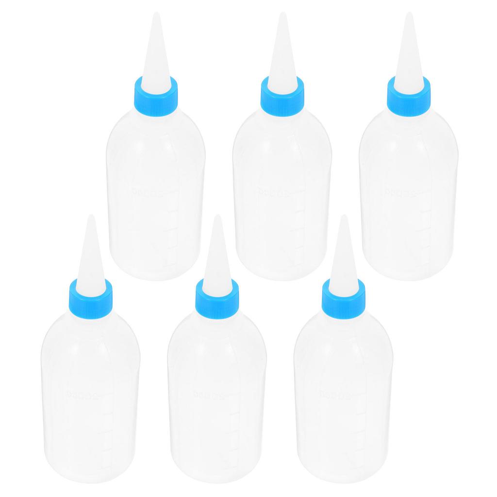 6Pcs Long Dispenser Bottles Transparent Plastic Precision Spout for Sewing Machine Automotive Maintenance Motor Oil