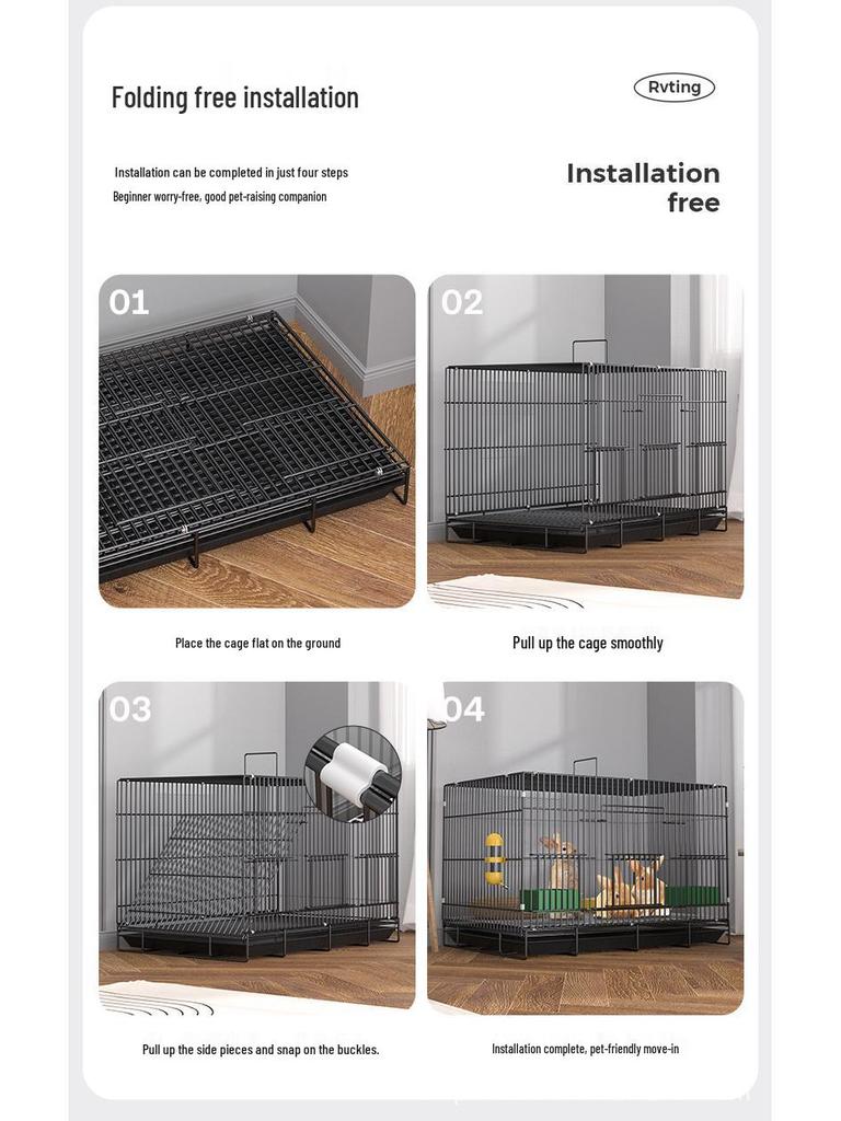 Extra Large Rabbit & Guinea Pig Cage with Toilet - Spacious for Household Pets