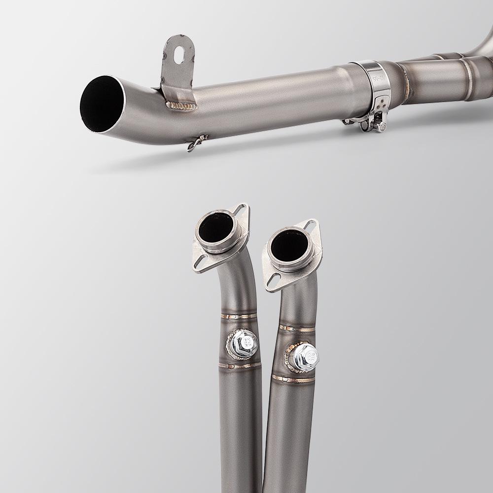 Stainless Steel Front Section 89 Cannon Muffler AR Silencer for CFMOTO 450SR - Easy Non-Destructive Installation