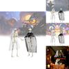 Festive Halloween Skeleton Couple Decorative Props Realistic Plastic Bride Groom Design 21x10cm