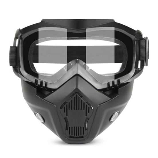Cycling Face Guard with Detachable Goggles Windproof Sand-proof Breathable Men Women Outdoor Riding Face Shield Protector with Elastic Band