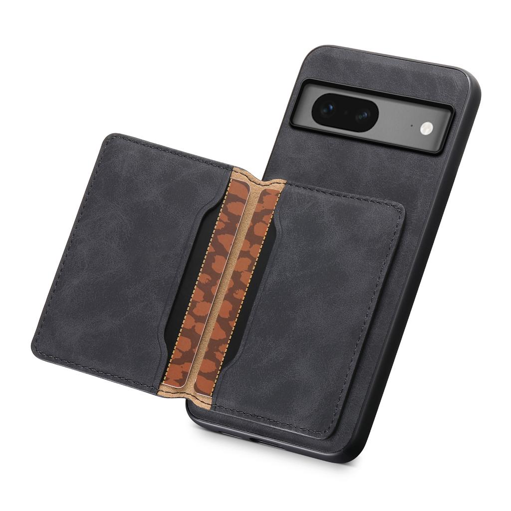DENIOR D13 For Google Pixel 7 5G Case Magnetic Card Holder Kickstand Leather Back Phone Cover