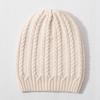 Versatile warm rabbit down knitted hat women's solid color outdoor twist pattern wool hat winter ear protection windproof