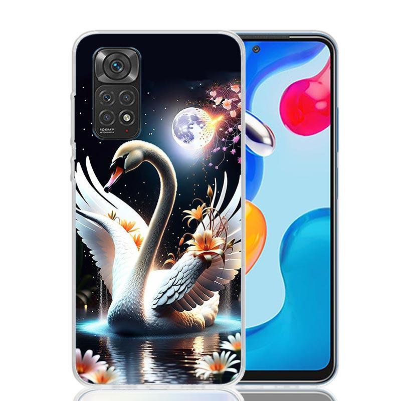 White Swan Grace Art Phone Case For Xiaomi Redmi Note 15 14 13 12S 12 Pro Plus 11S 11E 11 11T 10S 10 Art Soft Pattern Cover Redm