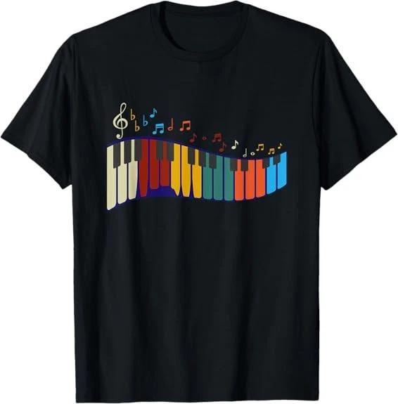 Men s and Women s T-shirts NEW LIMITED Music Notes Pianist Gift Colorful Piano Best Gift Idea T-Shirt S-3XL S