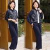 2026 Spring/Autumn Hooded Casual Jacket & Elastic Waist Pants Set for Middle-Aged and Elderly Women