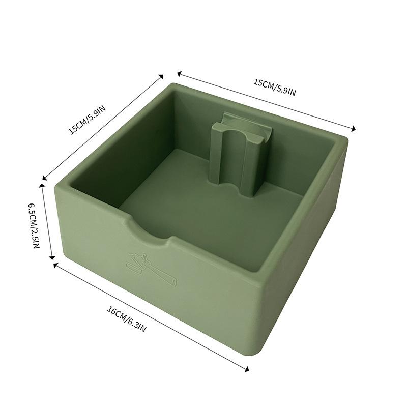 

Espresso Knock Box Barista Style Silicone Coffee Grounds Knock Box Large Capacity Knockbox Easy To Clean 15x15cm зелёный