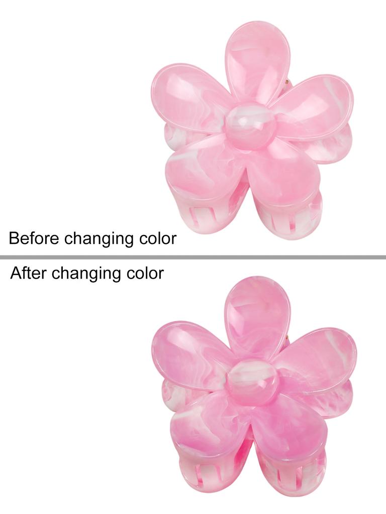 New Flower Hair Claws Gradient Fashion Shark Claws Hairpin For Girlschange Colour In The Sunlight Vacation Hair Accessories