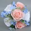 Wedding Artificial Blue Pink Flower Bouquet Supplies for Wedding Engagement Prop