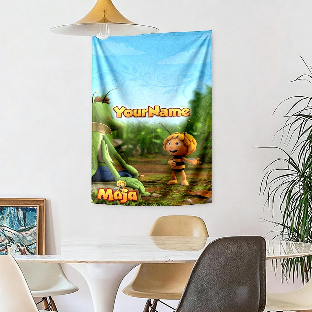 Biene Maja Custom Your Name Wall Decor Tapestry Art For Pet Memorial Birthdaywedding Party Backdrop Family Gift