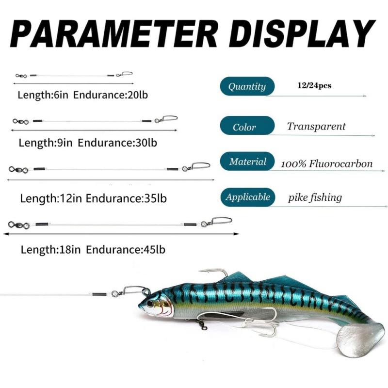 12 יחידות לידר דיג פלואורוקרבון כלי דיג חוט לידר לדיג