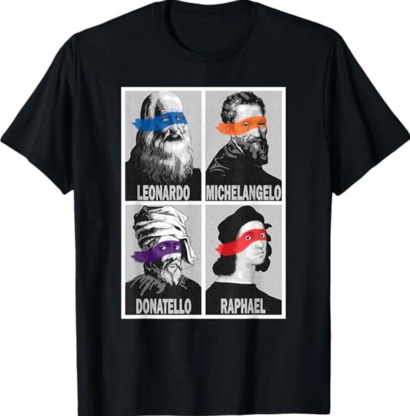Renaissance Ninja Artists Poster Style Pop Art T- Shirt T- Shirt S