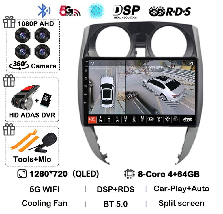 Android 14 Carplay Auto WIFI+4G For Nissan Note 2 E12 2012 - 2021 Car Radio 2 Din Stereo Multimedia Video Player GPS Navigation