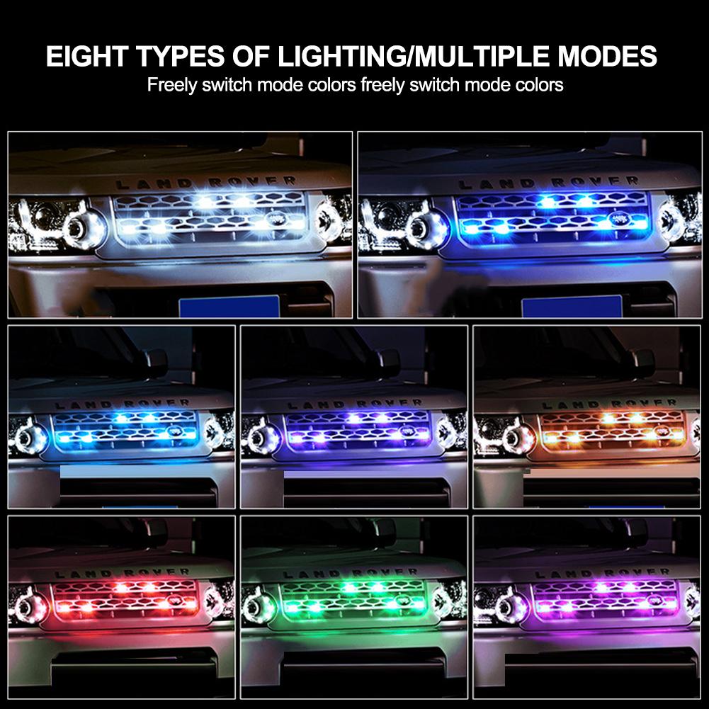 1/2/4/6/8Pcs Car Motorcycle Wireless LED Strobe Lights Decor Atmosphere Light with 8 Colors Rechargeable Lights Anti-Collision LED Warning Light