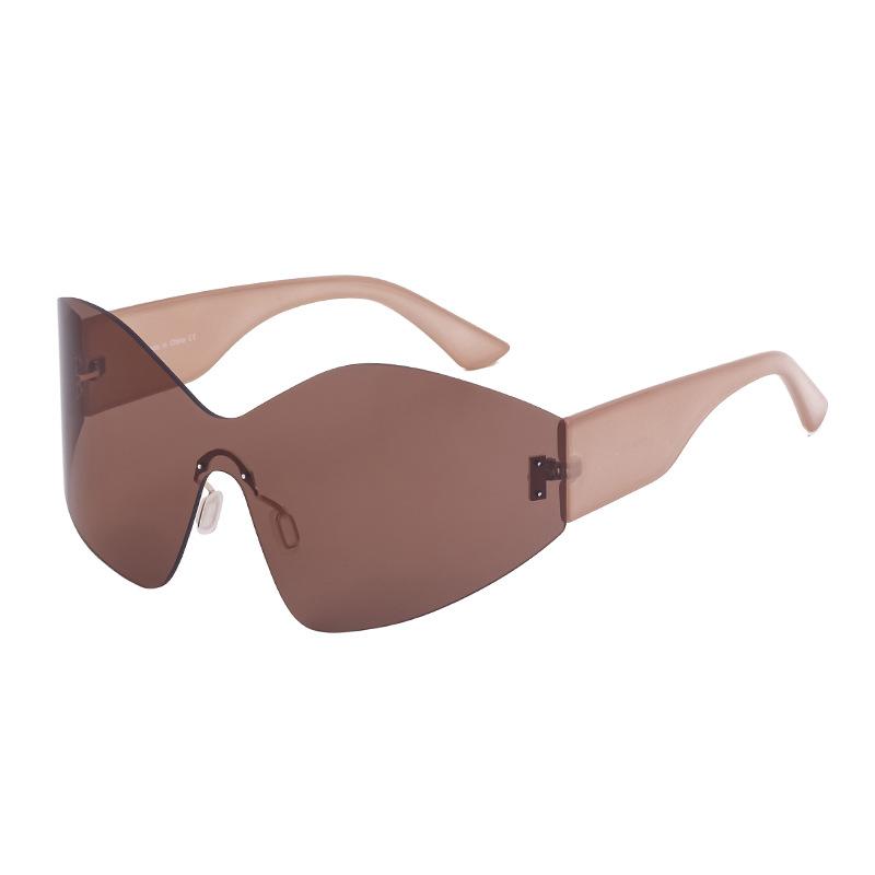 Vintage  Rimless Sunglasses Women For Men Fashion Luxury Brand Designer Oversized Sun Glasses Trend Punk Sport Goggle Uv400