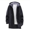 Autumn And Winter Men's Fashion Loose Cardigan Warm Lapel Hooded Jacket Sweater