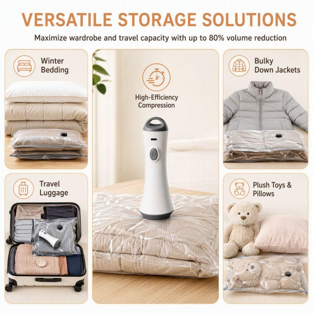 Wireless Electric Vacuum Pump Portable Compressed Bag Air Pump Vacuum Bag Pump  Travel Use