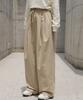 Ppaeppae String Banding Two-Pintuck Wide Cotton Pants