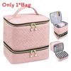 Modern Minimalist Double Layer Large Capacity Makeup Organizer For Travel And Home Use
