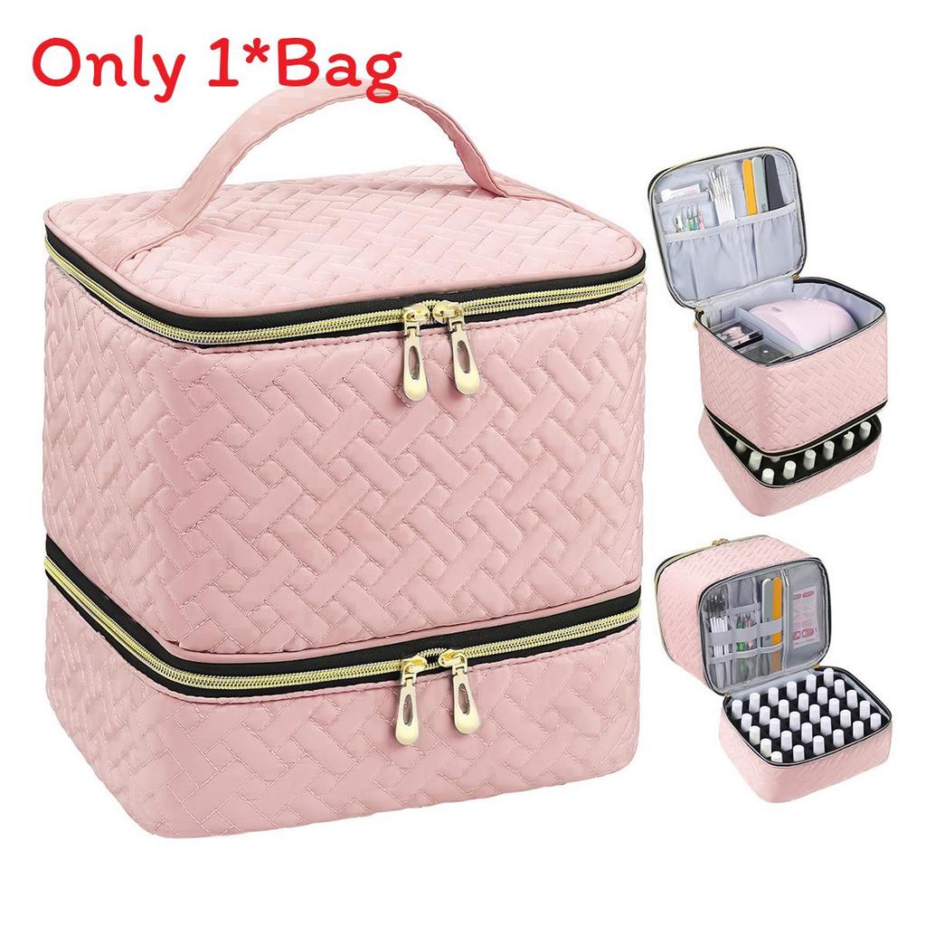 Modern Minimalist Double Layer Large Capacity Makeup Organizer For Travel And Home Use