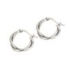 925 Sterling Silver Earrings Charm Women Trendy Jewelry Vintage Weave Simple Retro Party Accessories Gifts Round Gold Earring
