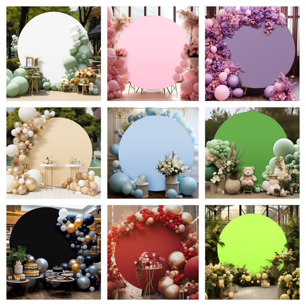 Round Arch Backdrop Cover 6ft/6.5ft/7.2ft Wrinkle Resistant Machine Washable For Wedding Birthday Baby Shower Decorations rosa