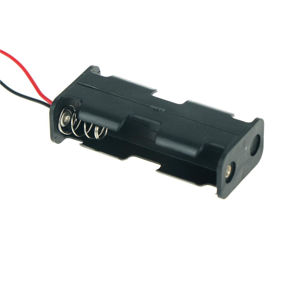 

- 1Pc Black Plastic Battery Holder Case W Wired For 2 X AA Batteries -