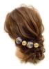 Japanese-style Hair Ornament, Ball-shaped Hairpin, Blue Gold, for Coming-of-Age Ceremony, Graduation Ceremony, Wedding, Shichi-Go-San, Furisode,