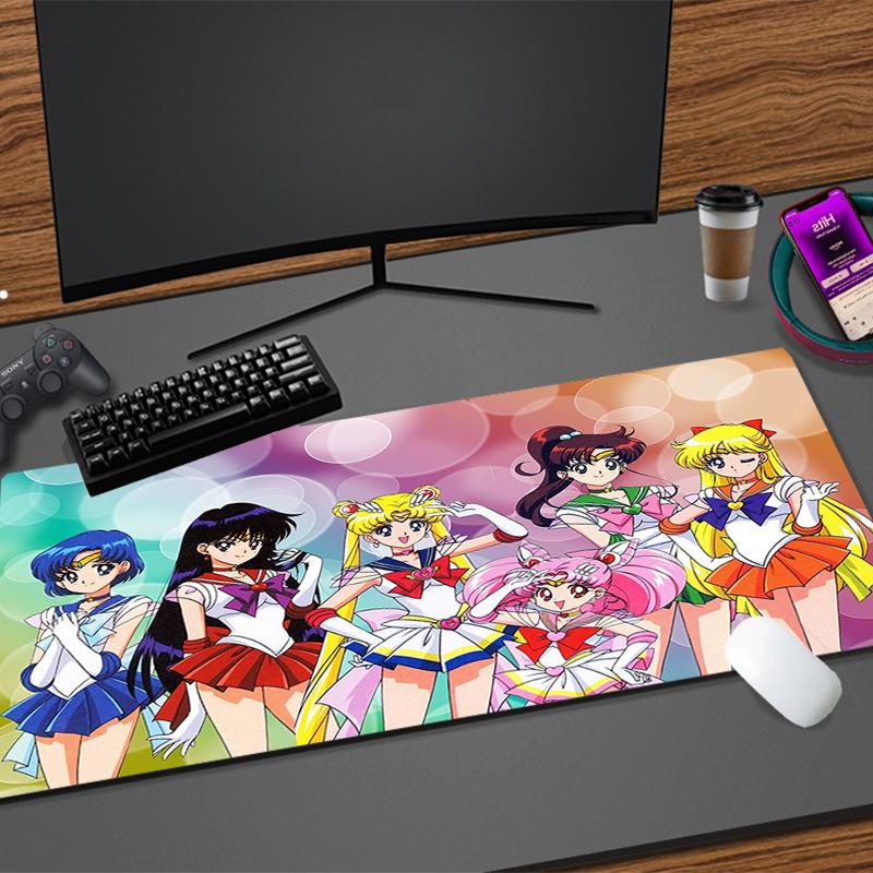Mouse Pad Sailor Moon Gamers Decoracion Gamer Desk Mat Mousepad New Gaming Accessories Varmilo Rug Mouse Pads Keyboard Carpet