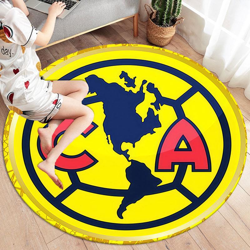 Club America Round Area Rug,Carpet Rug for Living Room Bedroom Sofa Playroom Decor,Non-slip Floor Mat