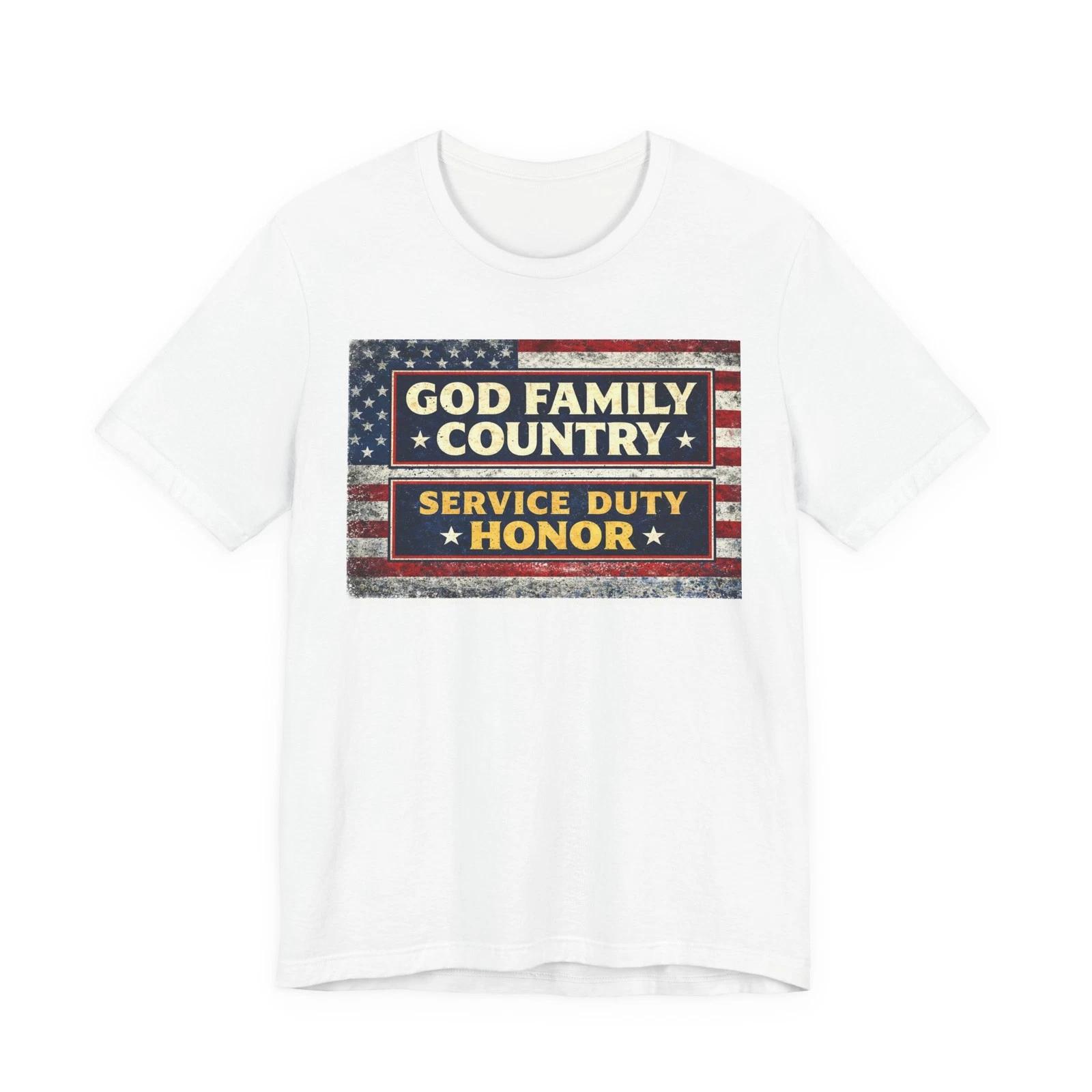 

GOD Family Country Service Duty Honor Unisex Jersey Short Sleeve Tee 2XL