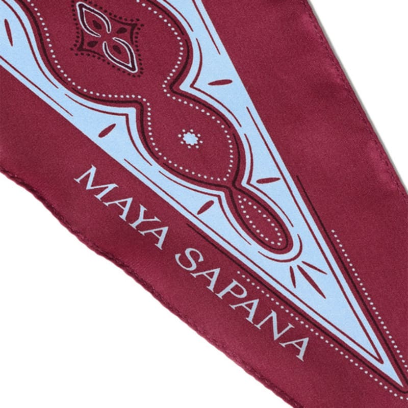 MAYA SAPANA Printed Silk Rhombus Scarf - Lava Falls