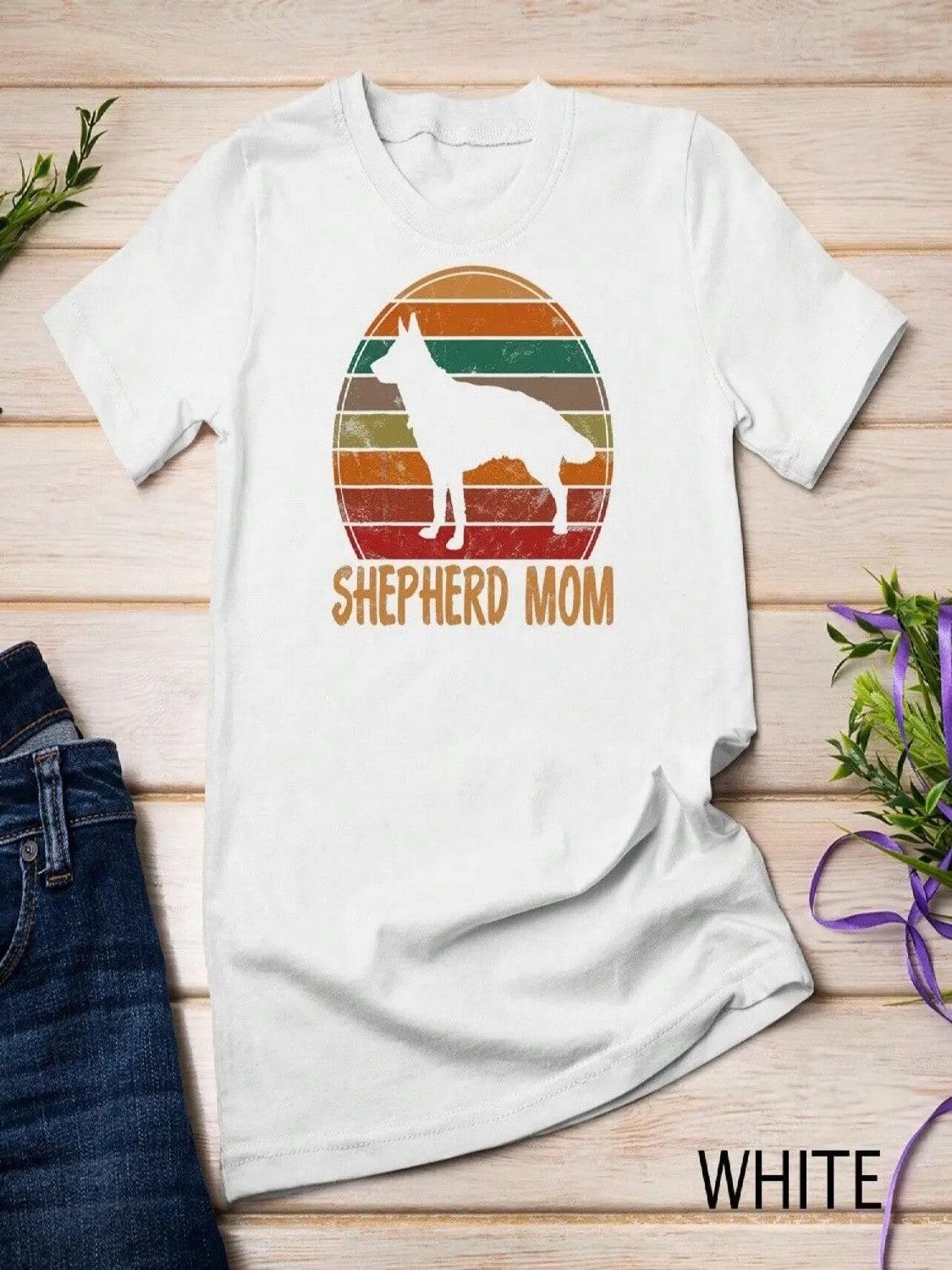 Retro German Shepherd Mom Dog Mother Pet Shepard Mama T Shirt S разноцветный