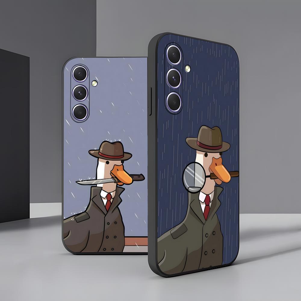 Funny D-DucK Goose Meme Phone Case For Samsung A56 A36 A26 A16 A15 A25 A35 A55 A14 A34 A24 A54 Black Soft Shell