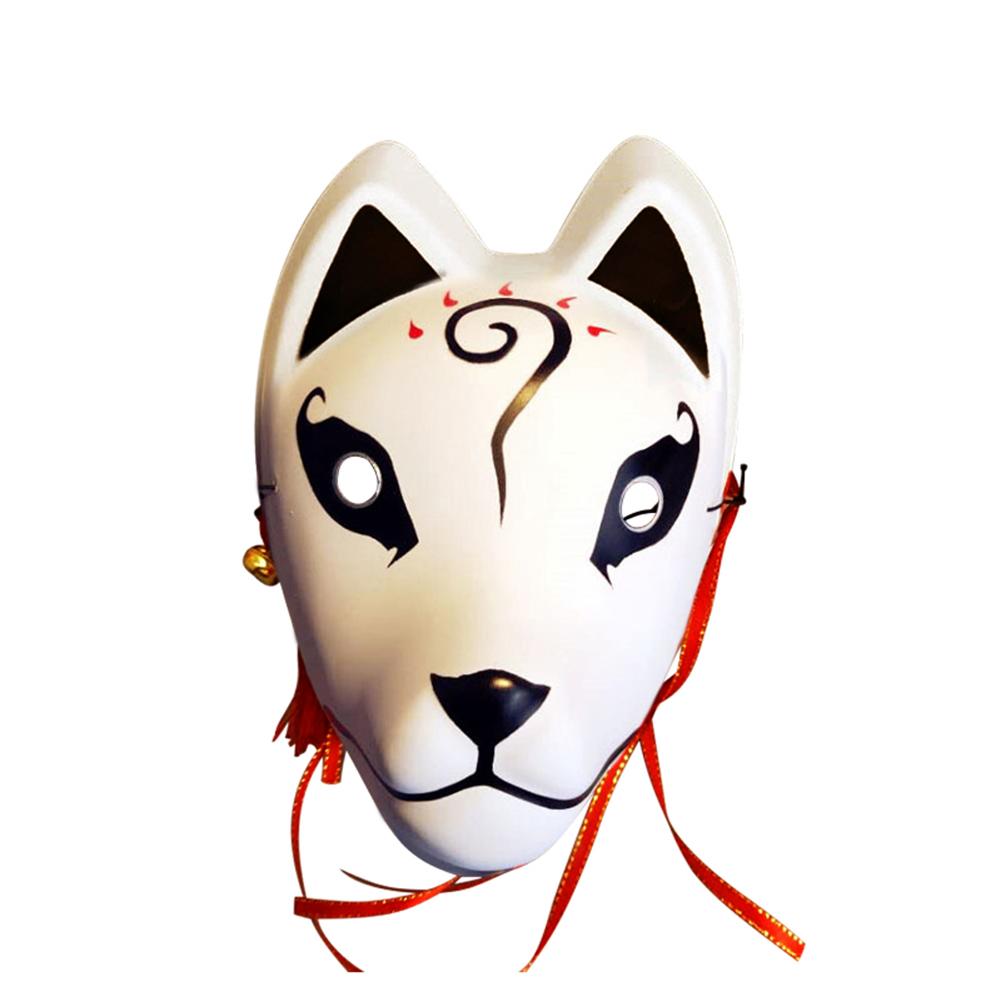 Handbemalte Vollgesichtsmaske Dämon Kitsune Cosplay PVC Maskerade Halloween Cartoon Charaktermaske Auf Lager