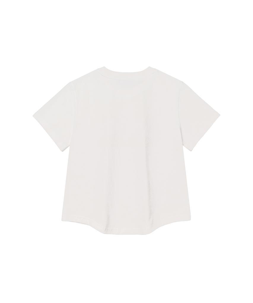 AMES-WORLDWIDE Shining Ames Round Hem Crop Tee White